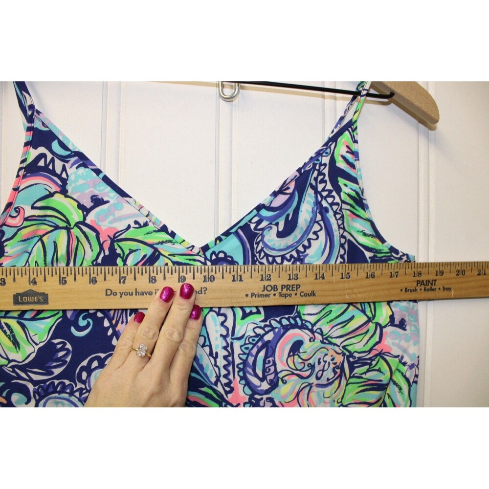 Lilly Pulitzer Lela Hanging With The Fronds Silk Slip Double V-Neck Dress Size S - Picture 7 of 11